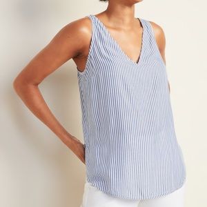 NWT Old Navy Striped Double V-Neck Sleeveless Top
